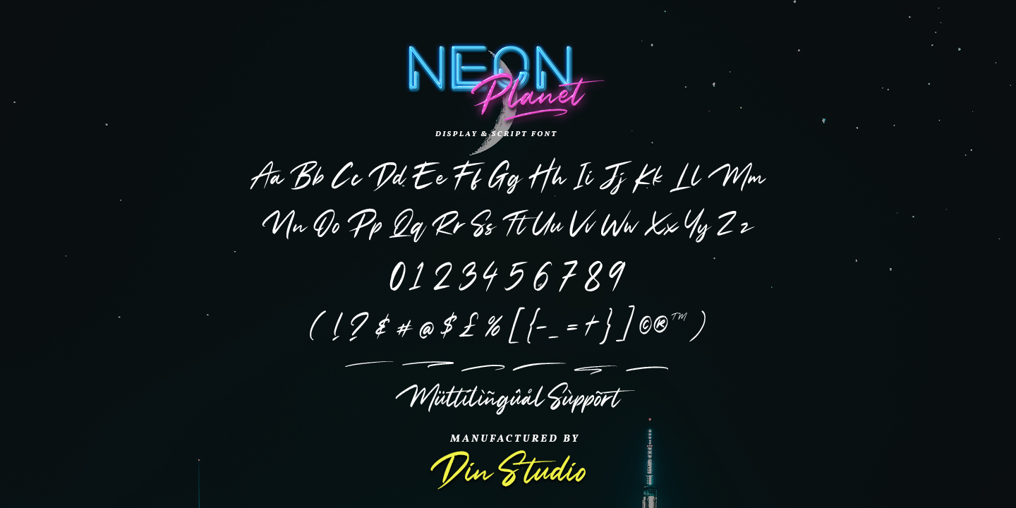 Пример шрифта Neon Planet #6